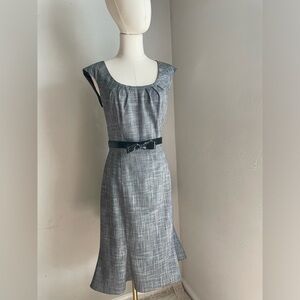 White House Black Market Gray Midi Dress